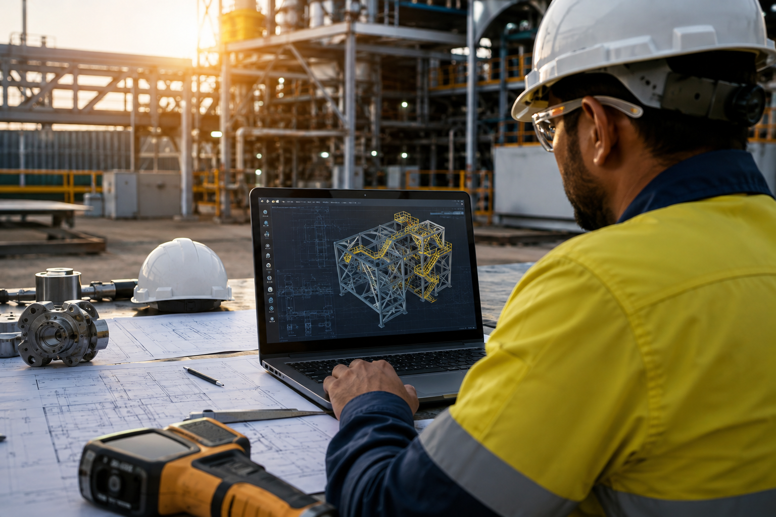 Engineering work on mining plant infrastructure